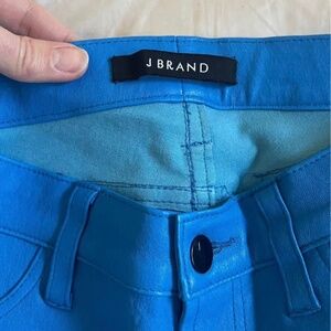 J Brand Blue Leather Skinny Pants Size 28